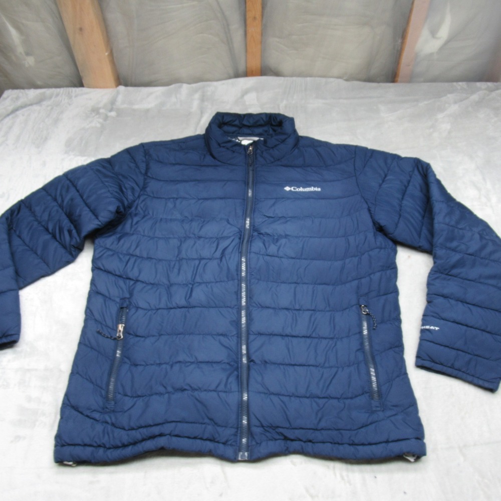 Columbia Jacket Mens Large Blue Omni-Heat Water Resistant Powder Insulated READ